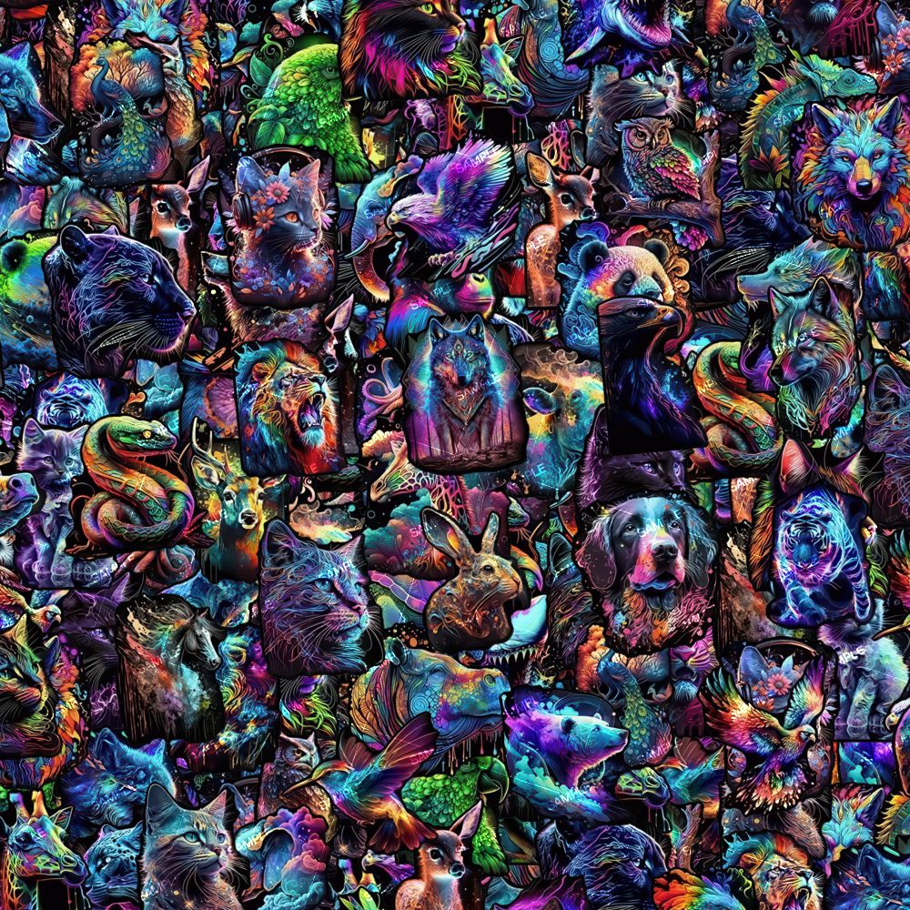 Neon Animal Sticker Bomb